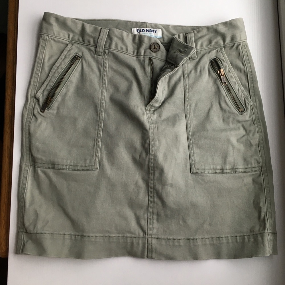 Cargo Skirt Light Green Grey Old Navy S/M Pockets